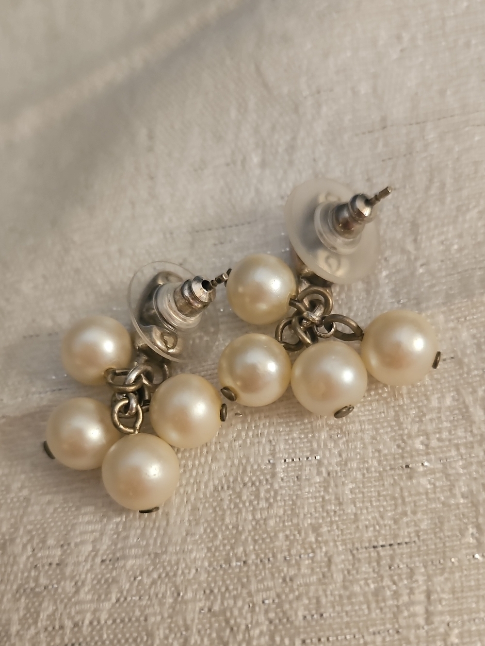 BRIGHTON White Pearl Cluster Drop Earrings - Picture 6 of 6